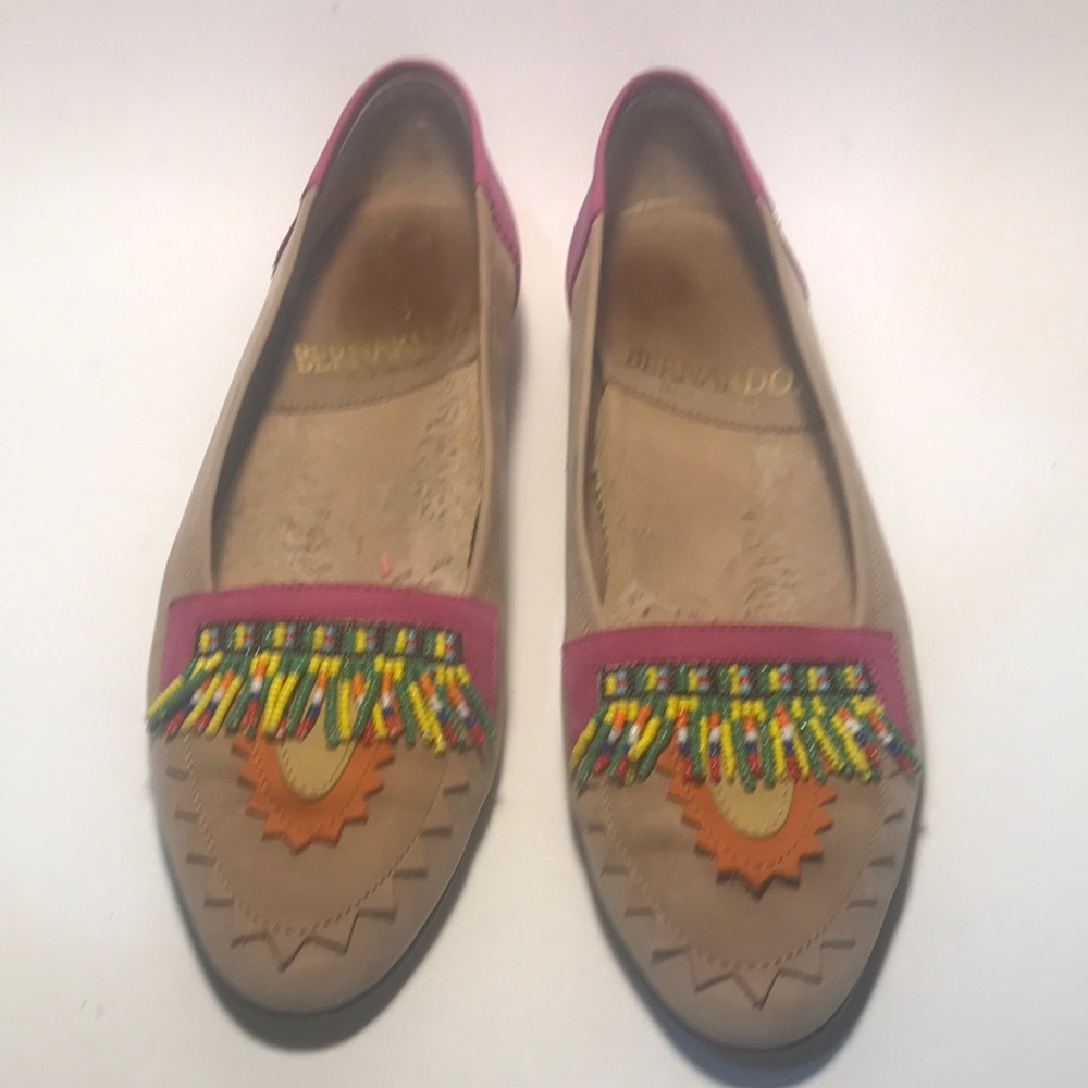 Bernardo Italy beaded moccasins 8 M